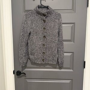 Lilla P Charcoal Gray Button-Up Cardigan